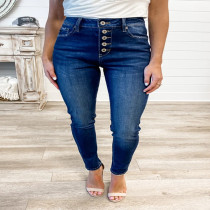 EVE Black Single Breasted High Waist Jeans GDMY-1673