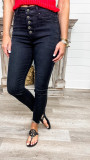 EVE Black Single Breasted High Waist Jeans GDMY-1673