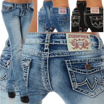 EVE High-waisted Embroidered Straight Jeans GDMY-8081