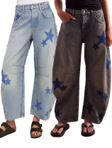 EVE Vintage Embroidered Loose Wide Leg Jeans GDMY-16849
