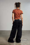 EVE Washed Zipper Multi-pockets Wide Leg Jeans GDMY-222