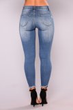 EVE Holes Skinny Fashion Nine-point Jeans GDMY-6819