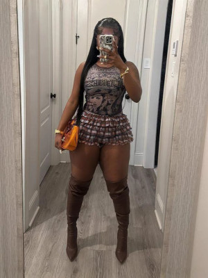 EVE Pre Order: About 7 work days shipping Mesh Ruffles Sexy Shorts YUEM-Y220200