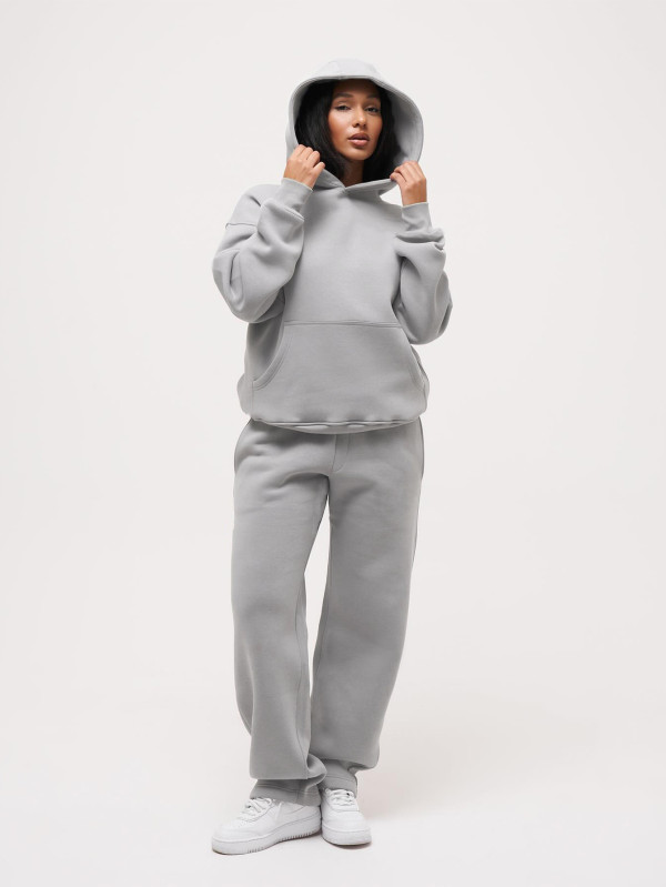 EVE Solid Color Hooded Sweatshirts Two Piece Pants Set MIL-T088