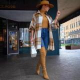 EVE Plaid Cardigan Long Thin Jacket LSD-2265