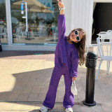EVE Kids Girl Irregular Pleated T Shirt Two Piece Pants Set GYAY-M8107