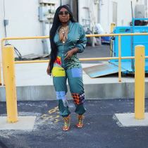 EVE Fashion Color Block Zipper Jumpsuit LSD-LD8209