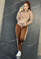 VIP1 Print Hooded Sweatshirts Pants Suit GKLZ-J2924