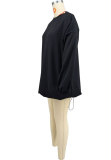 EVE Solid Color Long Sleeve Loose Mini Dress XHXF-435