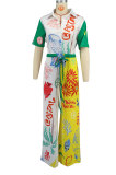 EVE Print Color Block Wide Leg Jumpsuit XHXF-8707