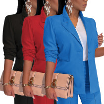 EVE Solid Color Long Sleeve Loose Blazer AIL-AL304