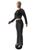 EVE Fashion Zipper Long Sleeve Hooded 2 Piece Pants Set MEM-MZ88604