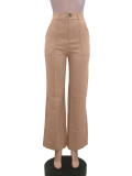 EVE Casual Loose Solid Color Straight Pants QOUY-6046
