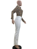 EVE White High Waist Straight Pants QOUY-M6001