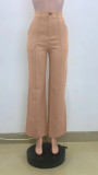EVE Casual Loose Solid Color Straight Pants QOUY-6046