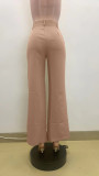 EVE Casual Loose Solid Color Straight Pants QOUY-6046