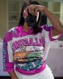 EVE Pre Order: About 7 work days shipping Sport Mesh Print Loose T Shirt YUEM-220241