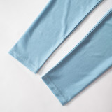 EVE Simple Solid Color Short Sleeve T-Shirt Skinny Pants Two Piece Set MXBF-D24ST373