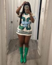 EVE Pre Order: About 7 work days shipping  Sport Print Short Sleeve Rugby T-shirt YUEM-220240