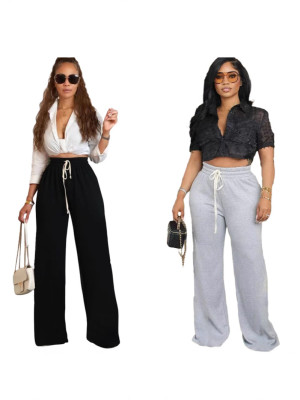 EVE Solid Color Casual Drawstring Pants OD-8710