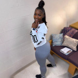 EVE Letter Print Long Sleeve T Shirt HMS-6402