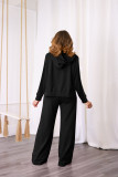 EVE Solid Color Loose Hooded Two Piece Pants Set BLX-93004