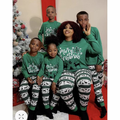 EVE Christmas Letter Print Pyjamas Parent-Child Suit GSGS-0705