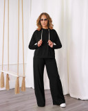 EVE Solid Color Loose Hooded Two Piece Pants Set BLX-93004