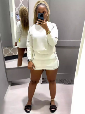 EVE Stripe Patchwork Tie Up Two Piece Skirts Set QODY-6052