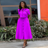 EVE Short Sleeve Tops And Long Skirts Two Piece Set GCNE-7536