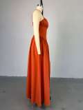 EVE Sling High Waist Split Maxi Dress GCNE-7619