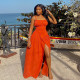 EVE Sling High Waist Split Maxi Dress GCNE-7619