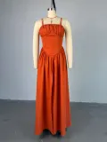 EVE Sling High Waist Split Maxi Dress GCNE-7619