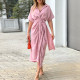 EVE Solid Color Single-breasted Shirt Dress GCNE-8619