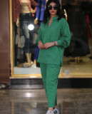 EVE Solid Lapel Long Sleeve Shirt And Pants 2 Piece Set GCNE-3239