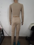 EVE Long Sleeve Patchwork Slim Two Piece Pants Set GBGF-23018