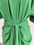 EVE Solid Color Single-breasted Shirt Dress GCNE-8619