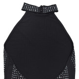 EVE Sexy Sleeveless Hot Drill Backless Maxi Dress BY-7106