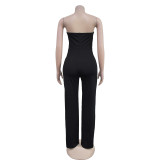 EVE Sleeveless Buttoned Solid Color Jumpsuit BY-7105