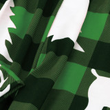 EVE Christmas Print Plaid Patchwork Loungewear Parent-child Set GFTM-JJF32-889