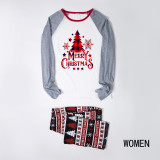 EVE Christmas Tree Printed Loungewear Plaid Patchwork Parent-Child Set GFTM-JJF89