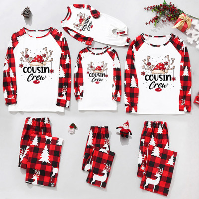 EVE Christmas Plaid Patchwork Printed Homewear Parent-Child Set GFTM-JJF-2221