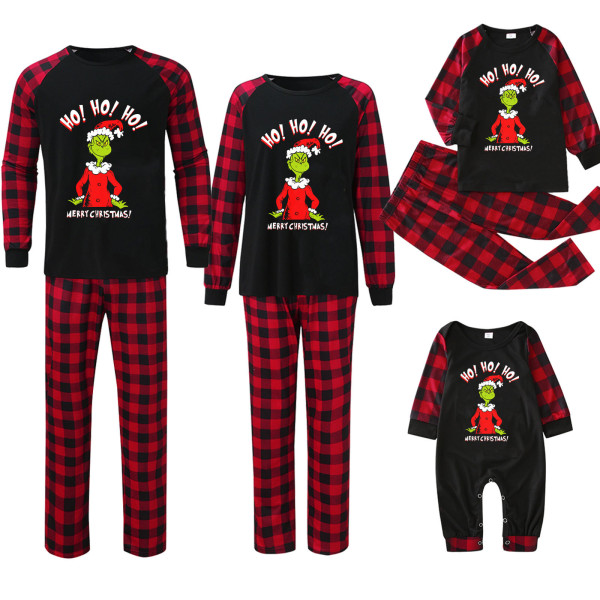 EVE Christmas Printed Patchwork Plaid Print Parent-Child Pajama Set GFTM-JJFA01