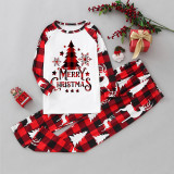EVE Christmas Print Plaid Patchwork Loungewear Parent-child Set GFTM-JJF32-889
