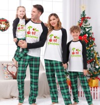 EVE Christmas Plaid Patchwork Print Long Sleeve Pajama Set GFTM-JJF88