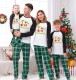 EVE Christmas Plaid Patchwork Print Long Sleeve Pajama Set GFTM-JJF88