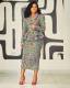 EVE Long Sleeve Print Blazer Two Piece Skirt Set NY-10907