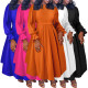 EVE Plus Size Long Sleeve Solid Long Dress NNWF-8060
