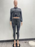 EVE Fashion Long Sleeve Zipper Slim Two Piece Pants Set NYF-8185