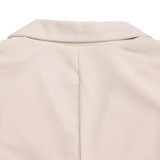 EVE Plus Size Blazer Collar Press Pleated Midi Dress GATE-538